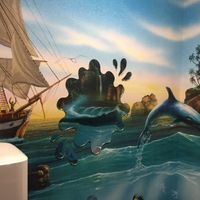 Groovy restroom at Falafel Brothers - Ebisu in Tokyo