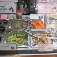 Some of the toppings you can choose from  at Falafel Brothers - Ebisu in Tokyo