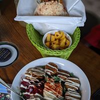 Set Meal (falafel wrap + lotus chips) at Falafel Brothers - Ebisu in Tokyo