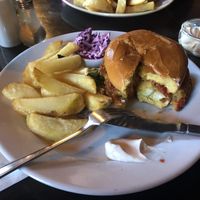 Thais veggie burger. Had a nice kick 🌶️   at The Antelope Inn in Lighthorne