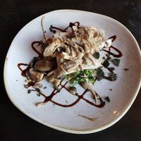 Wild mushroom on toast with garlic and crispy sage starter.   at The Antelope Inn in Lighthorne