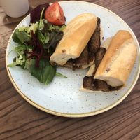 Sausage on a Baguette  at Perrywood Garden Centre in Inworth