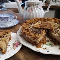 Vegan friendly BISCOFF CHEESECAKE ! at Jacksonwood Vintage Tea Room in Isle Of Sheppey