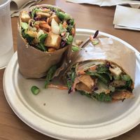 Tofu wrap, great taste but a little dry at Green Tomato Grill in Huntington Beach