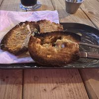 It was so burnt I wouldn’t have eaten it even if I wasn’t allergic to wheat   at Tiny Rebel in Cardiff