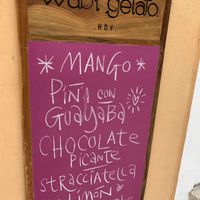 The sign outside at Wabi Gelato in Valladolid