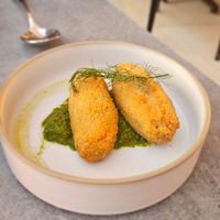 Zucchini, Basil and Potato Croquettes with a Romanesco Sauce at one80 in Mellieha