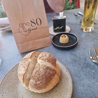 Complimentary bread and "dip" at one80 in Mellieha