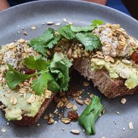 Avocado toast at Grounded in Paris