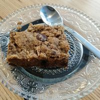 Peanut - chocolat with chips brownies. at Grounded in Paris