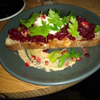 Beet toast special for November  at Grounded in Paris
