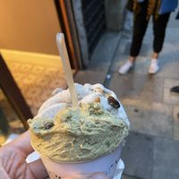 Pistacho y Platano 🍌🥜  at Bellamia Gelateria Italiana in Barcelona