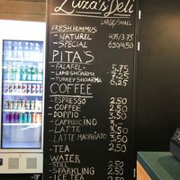 Menu at Zuza's Deli in Amsterdam