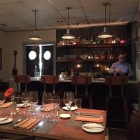 Interior bar area. Excellent wine selection and creative cocktails with local spirits. at Mangalitsa in Woodstock