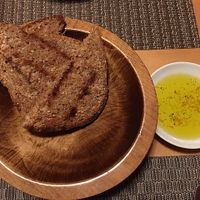 Vegan bread with olive oil. at Mangalitsa in Woodstock