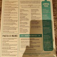 Main course menu at Peatzeria in Islay