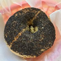 Poppyseed with vegan tapenade at Biff's Bagels in Flagstaff