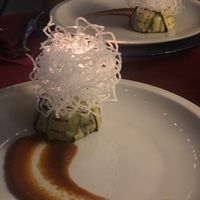 Lentils Cake with Zucchini and Fried Noodles at Emanuele Di Biase in Perugia