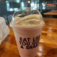Strawberry shake at Stand-Up Burgers in Berkeley