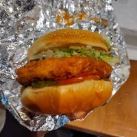 Buffalo sandwich no ranch no onion. Yum at Stand-Up Burgers in Berkeley