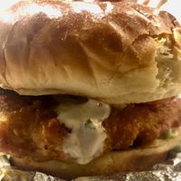 Chic’n burger omg yes  at Stand-Up Burgers in Berkeley