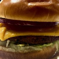 Chickpea patty burger YASSSSSSS -also with beer even better 🤤   at Stand-Up Burgers in Berkeley