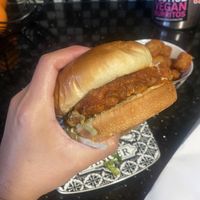 Before Devouring 😛 Vegan Buffalo Chick’n'  at Stand-Up Burgers in Berkeley