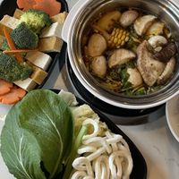 Yummy Sichuan Spicy (vegan upon request) Hot Pot with udon 💚  at Jasmine 26 Hotspot in Minneapolis