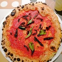 I didn't really want to eat the only one vegan option, so I chose marinara pizza without fish and cheese 🤷‍♀️🙂 at Majstor i Margarita in Belgrade