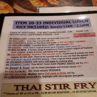 Lunch items at Thai Boat in Calgary