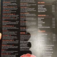 The menu. at Sherpa in Donegal