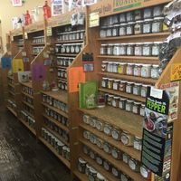 Bulk Spices and Teas Wall at Withey's Health Foods in Kalispell