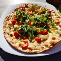 Vegan tarte flambée at Biggi's in Mallorca