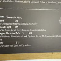 Menu at The Mandarin Express in Auckland