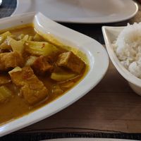 Thai Yellow Curry and Jasmine Rice at Khomkhai Thai Cuisine in Buxton