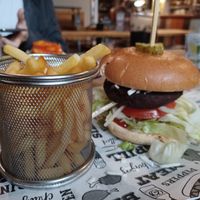 Vegan burger at The Yard in Ilkley