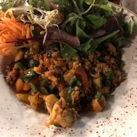 Soy meat with courgette and eggplant stir fryed 😋 (comes with black rice !! Finally an Asian restaurant without white rice!!)  at Vietal Kitchen in Stuttgart