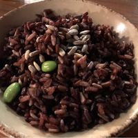 Black and red rice, edamame, sunflower seeds as a side - perfectly healthy!!  at Vietal Kitchen in Stuttgart