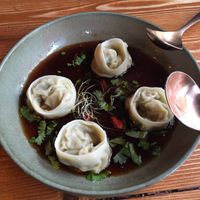 Starter - steamed dumplings with soy mince and Shitake  at Vietal Kitchen in Stuttgart