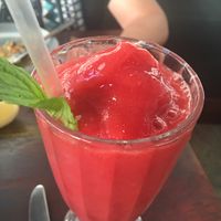 Non-dairy strawberry smoothie at Tagine Tapas and Grill in North Perth