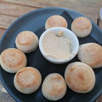 Vegan dough balls with houmous at Pizza Express - St Christophers Pl in London