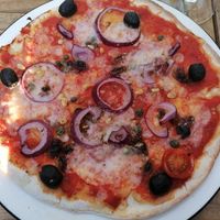 Vegan pizza at Pizza Express - St Christophers Pl in London