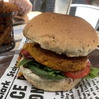 Vegan burger, outstanding  at Farmer & Sun in Gympie