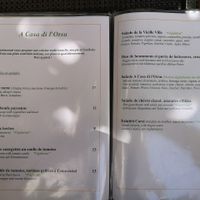 menu at A Casa di l'orsu in Corsica