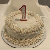 We ordered a 6” 1 layer vanilla on vanilla for my daughter’s smash cake! My daughter loved it and Mommy and Daddy played clean up!😉It was delicious! at Sweet Elizabeth's Organics Bakery in Colorado Springs