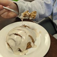 Cinnamon roll at Sweet Elizabeth's Organics Bakery in Colorado Springs