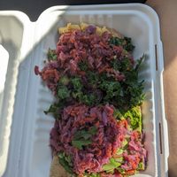 Parsley pest and lentil hummus sandwich at Sweet Elizabeth's Organics Bakery in Colorado Springs