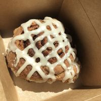Cinnamon Roll w/ icing  at Sweet Elizabeth's Organics Bakery in Colorado Springs