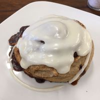 Amazing cinnamon roll  at Sweet Elizabeth's Organics Bakery in Colorado Springs