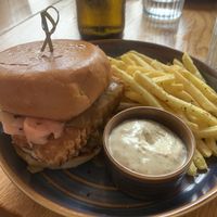 Chycken kastu burger with lovely Japanese curry sauce. Food it still fantastic since new management took over end of 2022.  at Cafe Vie Sunshine Coast in Buderim